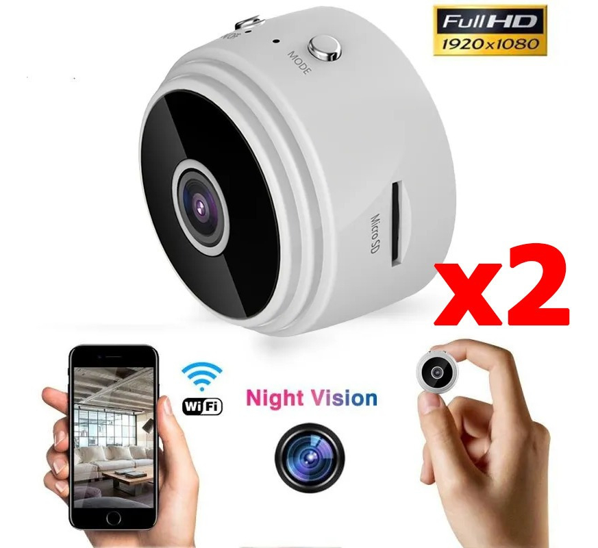 2pcs Mini Micro Camera Monitoramento Espia Segurança 1080p