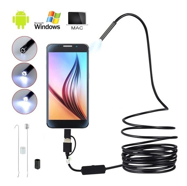2m Endoscópio Câmera Android Cabo Usb Led