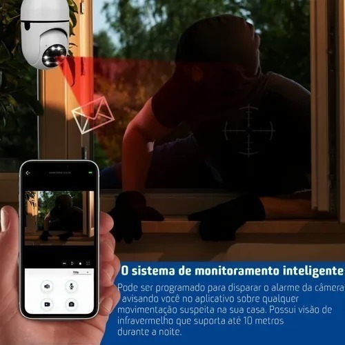 Câmera Lampada Espia Câmera Intelbras Câmera Wifi Externa - Imagem 3