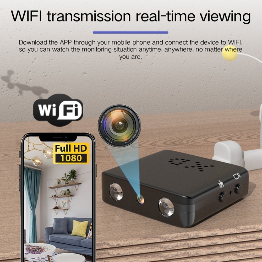 Mini Câmera De Segurança 1080p Gravação Detecção Wi-fi - Imagem 3