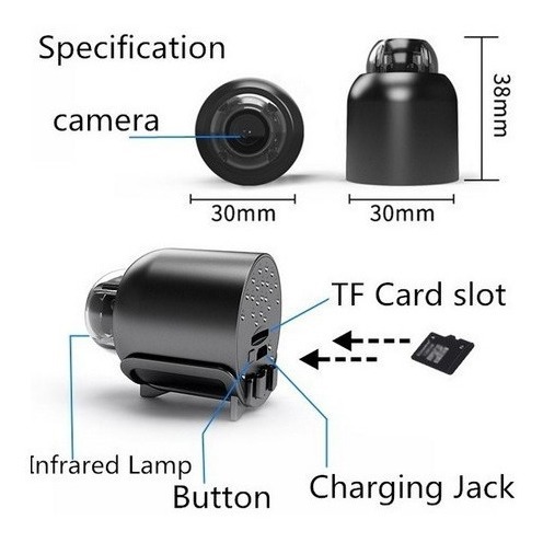 Mini Micro Câmera Ip Wifi 1080p Segurança Espiã Wifi Hd - Imagem 3