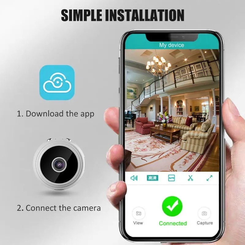 2pcs Hd 1080p Mini Câmera Wi-fi Espiã De Vigilância Wireless - Imagem 12
