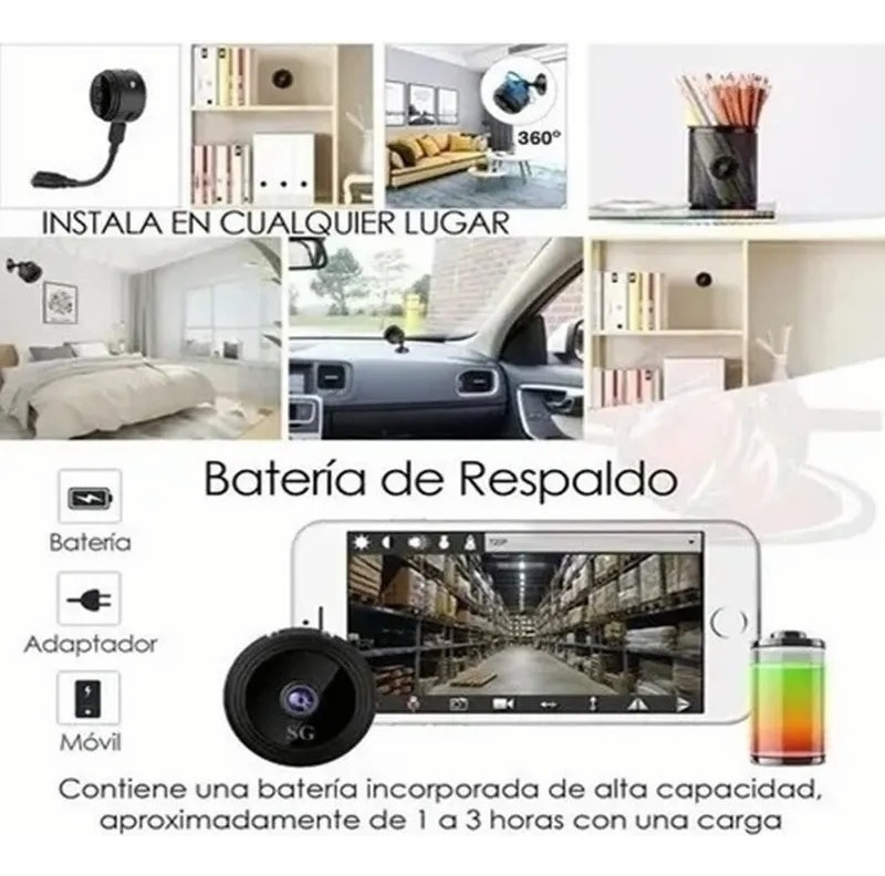 Mini Câmera Espiã Ip Wifi A9 Portátil Magnético 2 Peças - Imagem 5