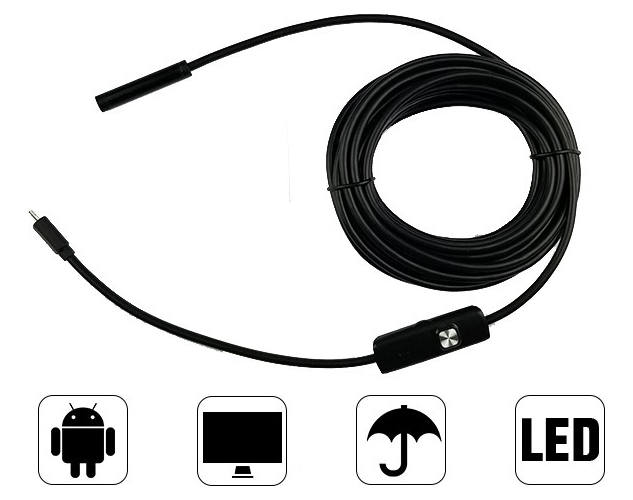 10m An97 Android Ip67 Cabo Usb Endoscopia Câmera, Lente De 7 - Imagem 5