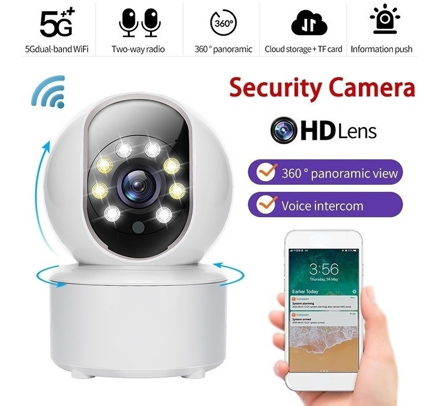 Câmera Ip 5g Wifi Wireless Visão Noturna Hd 1080p