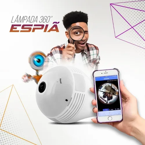 Lâmpada Espiã SpyLamp™ 360º graus Wifi Tempo Real 4K - Imagem 2