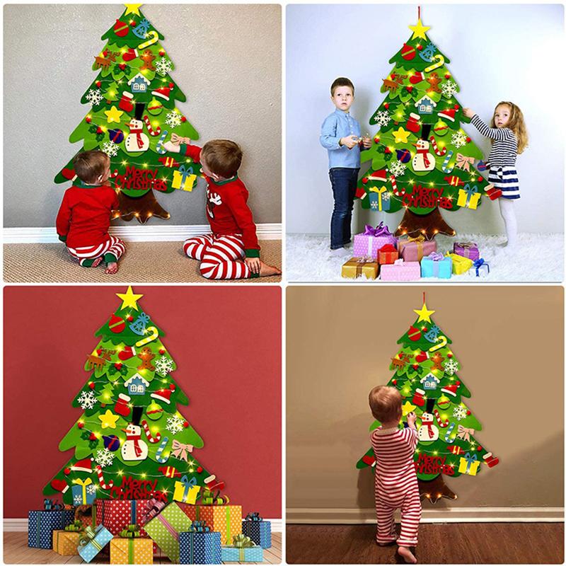 Melhor Presente para Crianças - Árvore de Feltro e Pacote de Enfeites de Natal - Imagem 6