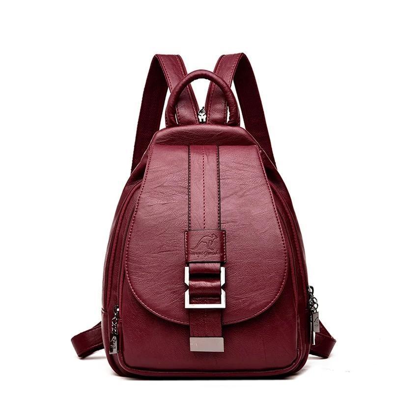Mochila De Couro Genuíno Leny - Frete Gratis