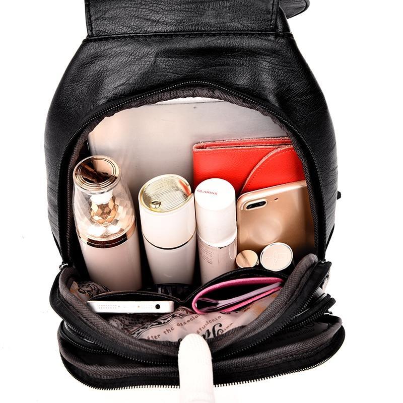 Mochila De Couro Genuíno Leny - Frete Gratis - Imagem 5