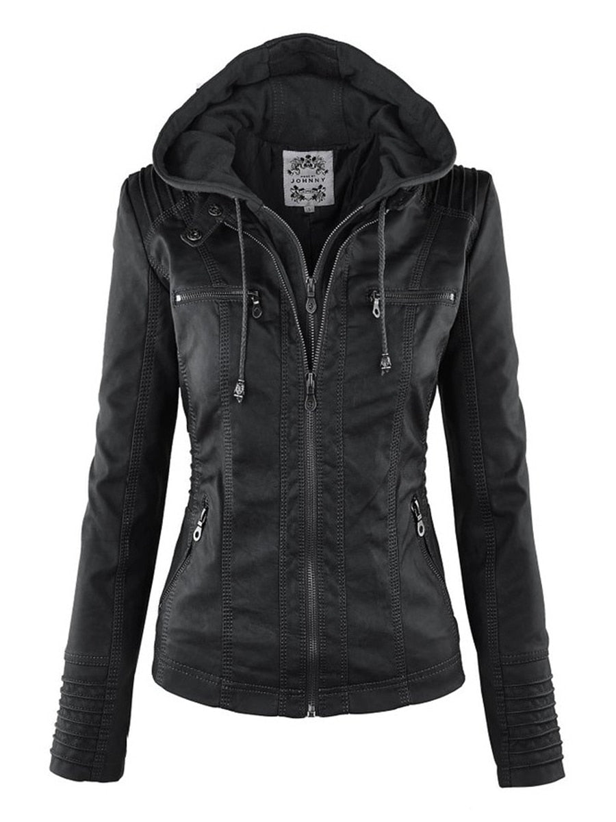 Jaqueta de Couro Estilo Motociclista - Feminina - Imagem 7