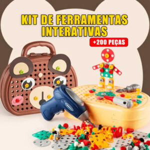 Kit Ferramentas KIDS Interativo 200pcs + FURADEIRA GRÁTIS