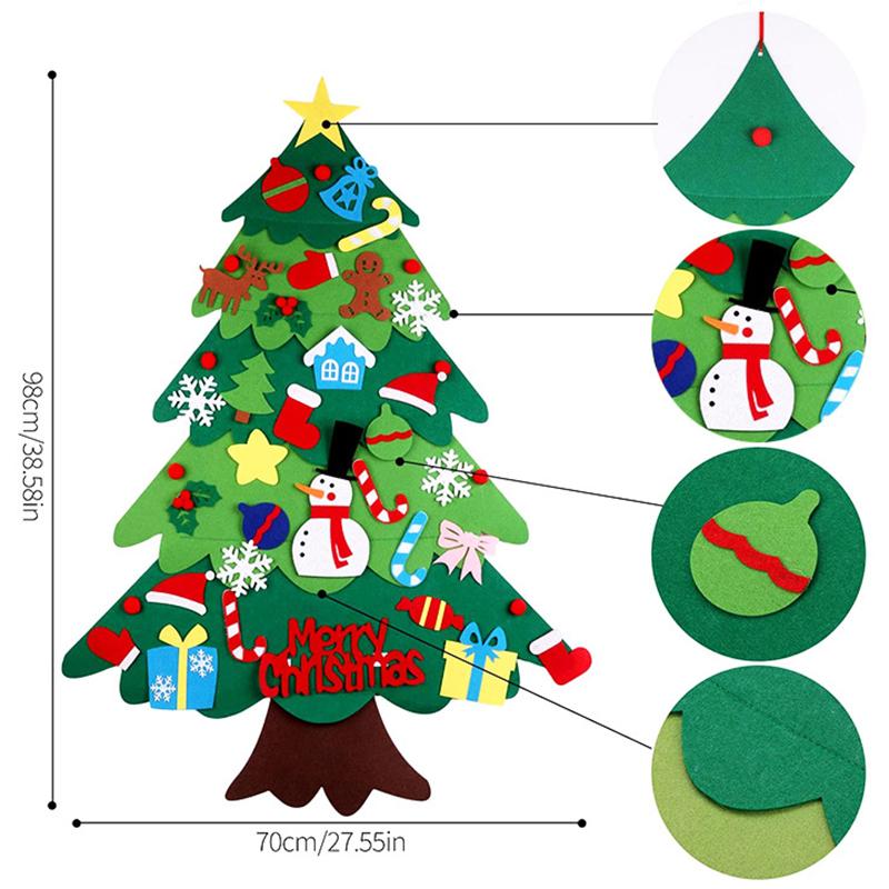 Melhor Presente para Crianças - Árvore de Feltro e Pacote de Enfeites de Natal - Imagem 3