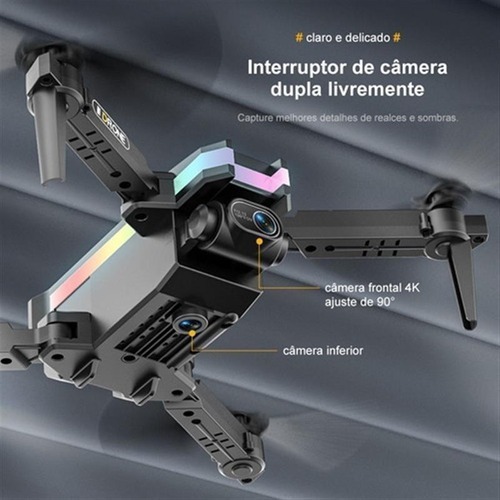 Drone Profissional Câmera Dupla 4k Com Luzes Led 2 Baterias - Imagem 16