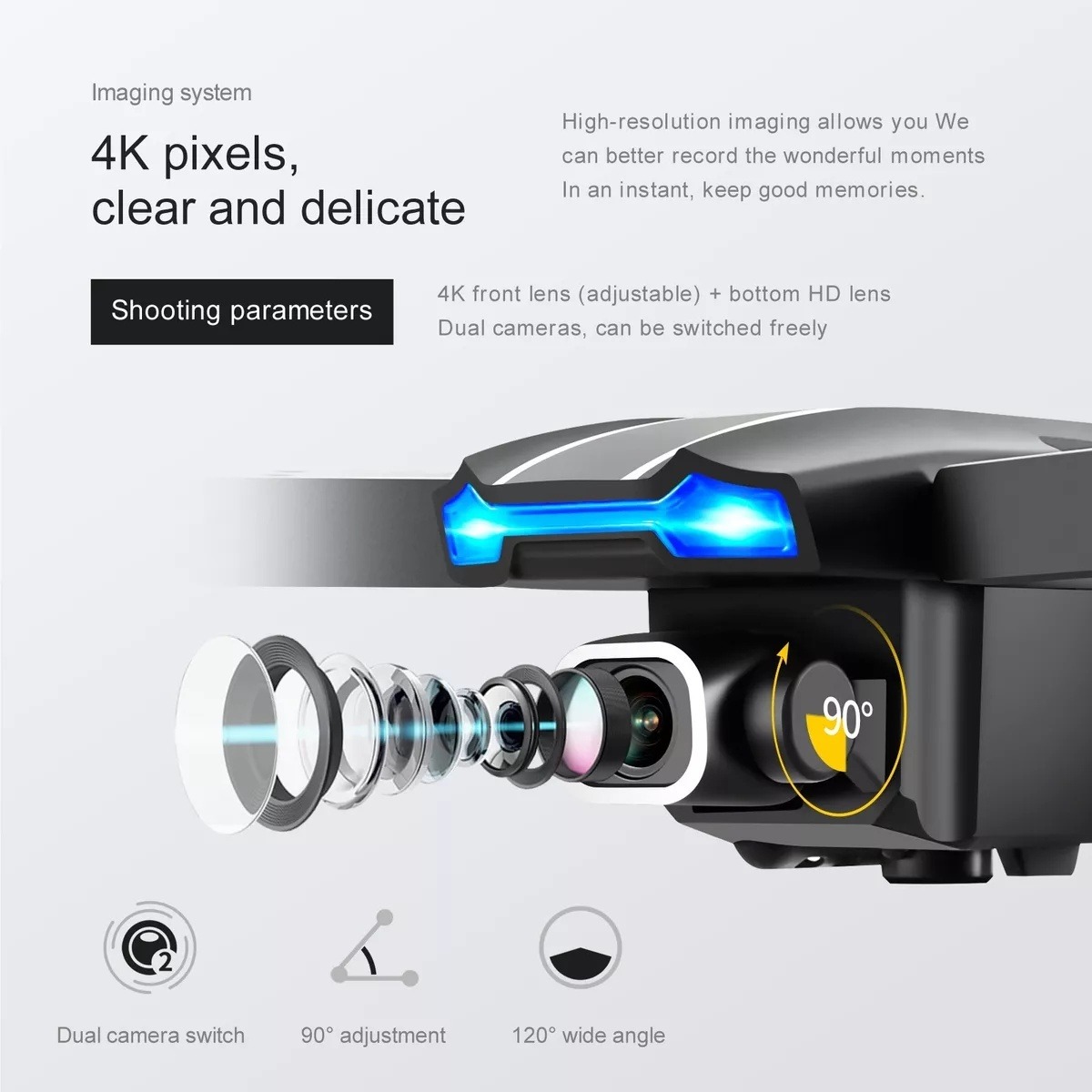 Mini Drone Com Câmera Dupla De Controle Remotoaltitude Hold - Imagem 7