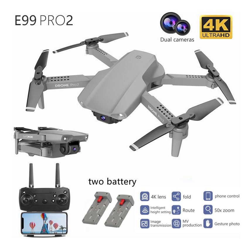 Mini Drone E99 Pro2 Rc 1080p Hd Câmera 2 Baterias - Imagem 7