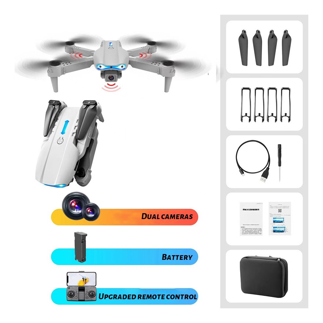 Lazhu Black Drone 4k Hd Câmera Dupla Gravação De Vídeo Mini - Imagem 10