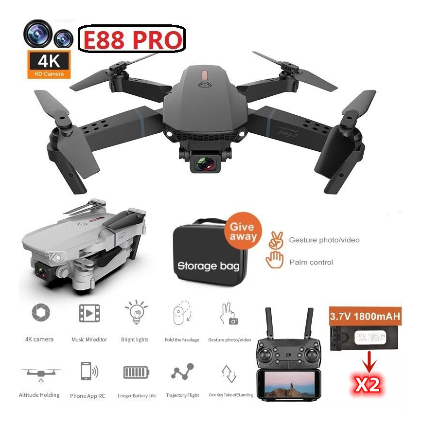 Câmera Drone E88 Portátil De Alta Definição 4k Com 2 Bateria - Imagem 11