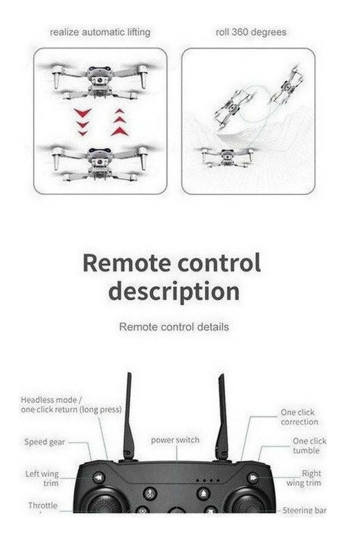 Câmera 4k Mini Drone E99 Pro Professional Com 2 Baterias - Imagem 8
