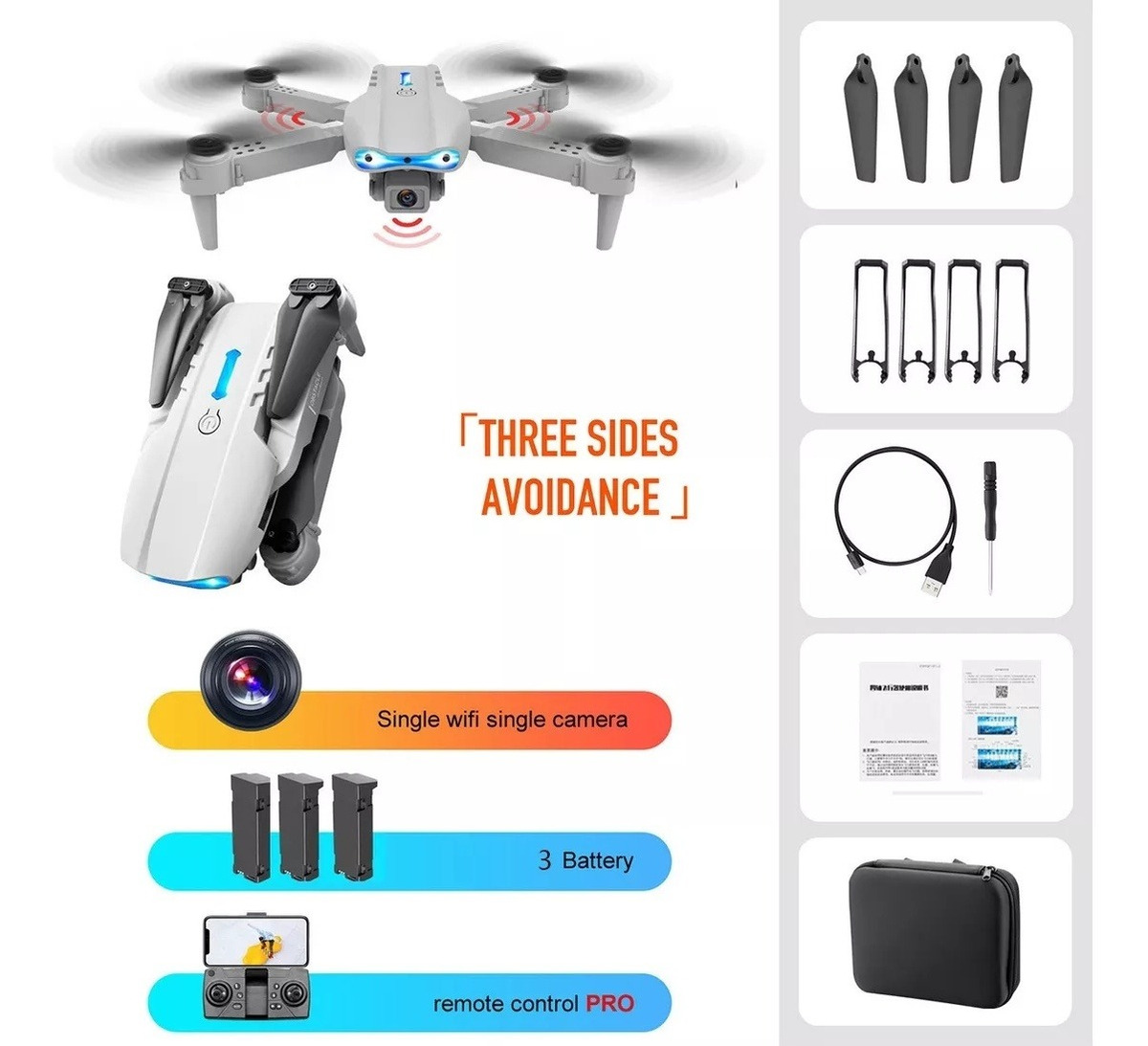Mini Drone E99 K3 Barato Com Câmera Fullhd 3 Baterias - Imagem 4