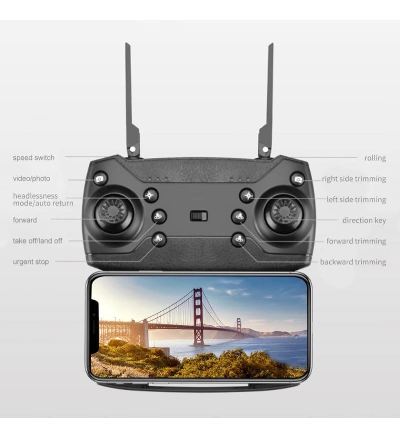 Drone E88 Câmera Uhd Profissional 2.4ghz Barata 2 Baterias - Imagem 8