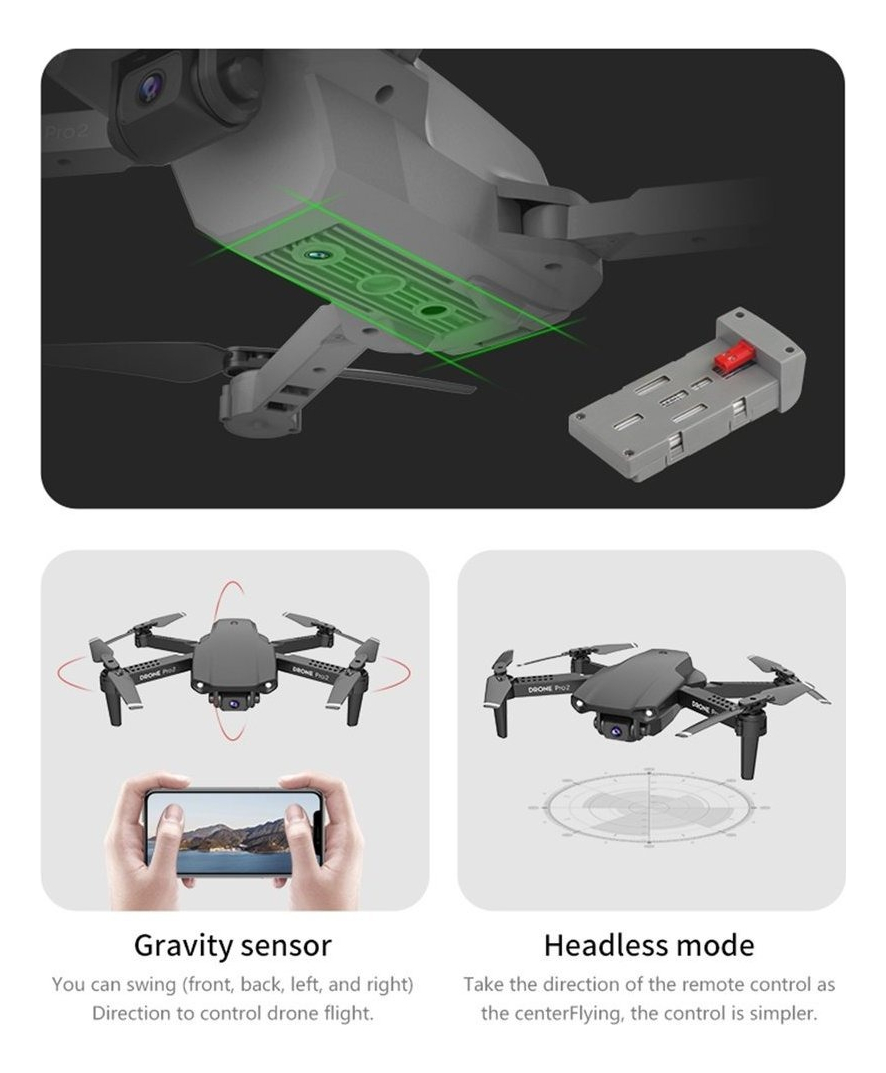 E99 Pro2 Rc Mini Drone 1080p Câmera Hd Wifi Quadcopter Toy - Imagem 4