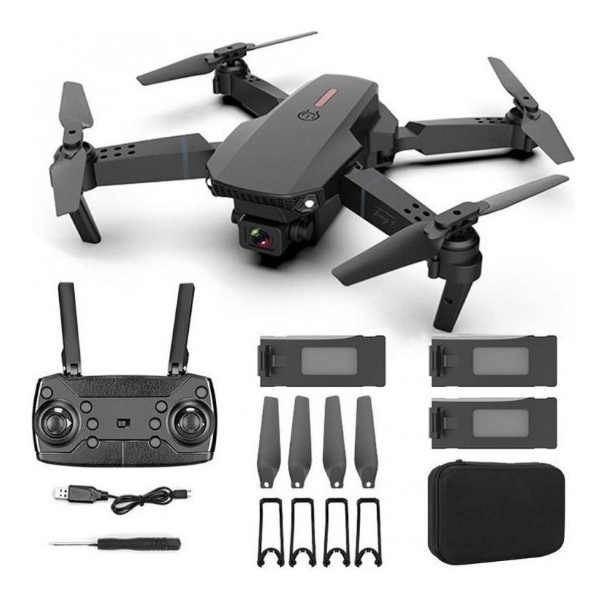Drone E88 Pro 4k Hd Câmera Dupla Com 3 Baterias - Imagem 9