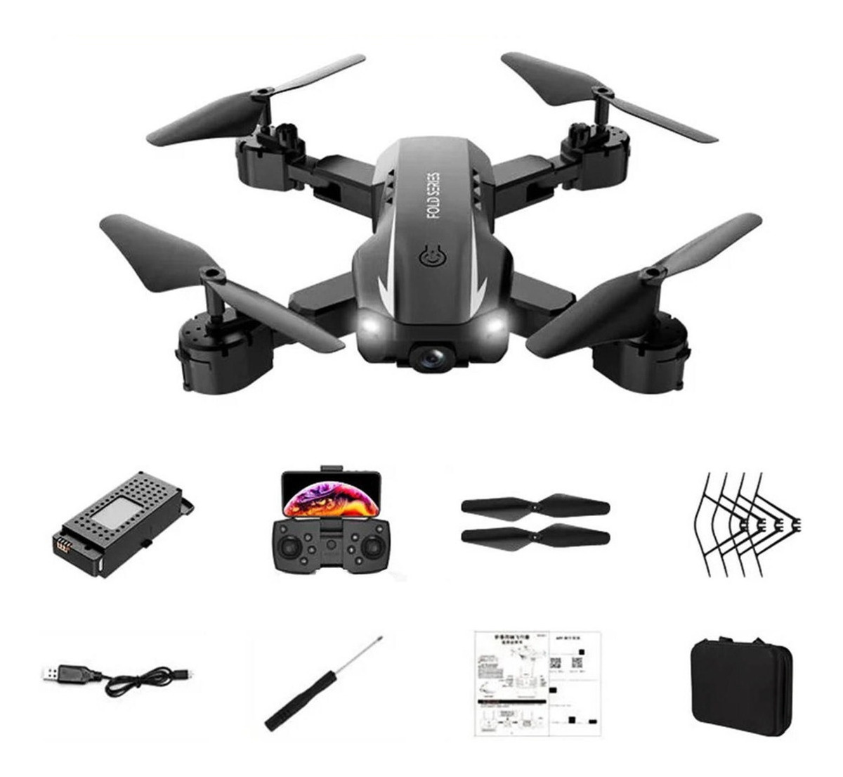 Helicóptero Dobrável Com 3 Modos De 4k Preto Simples - Imagem 2