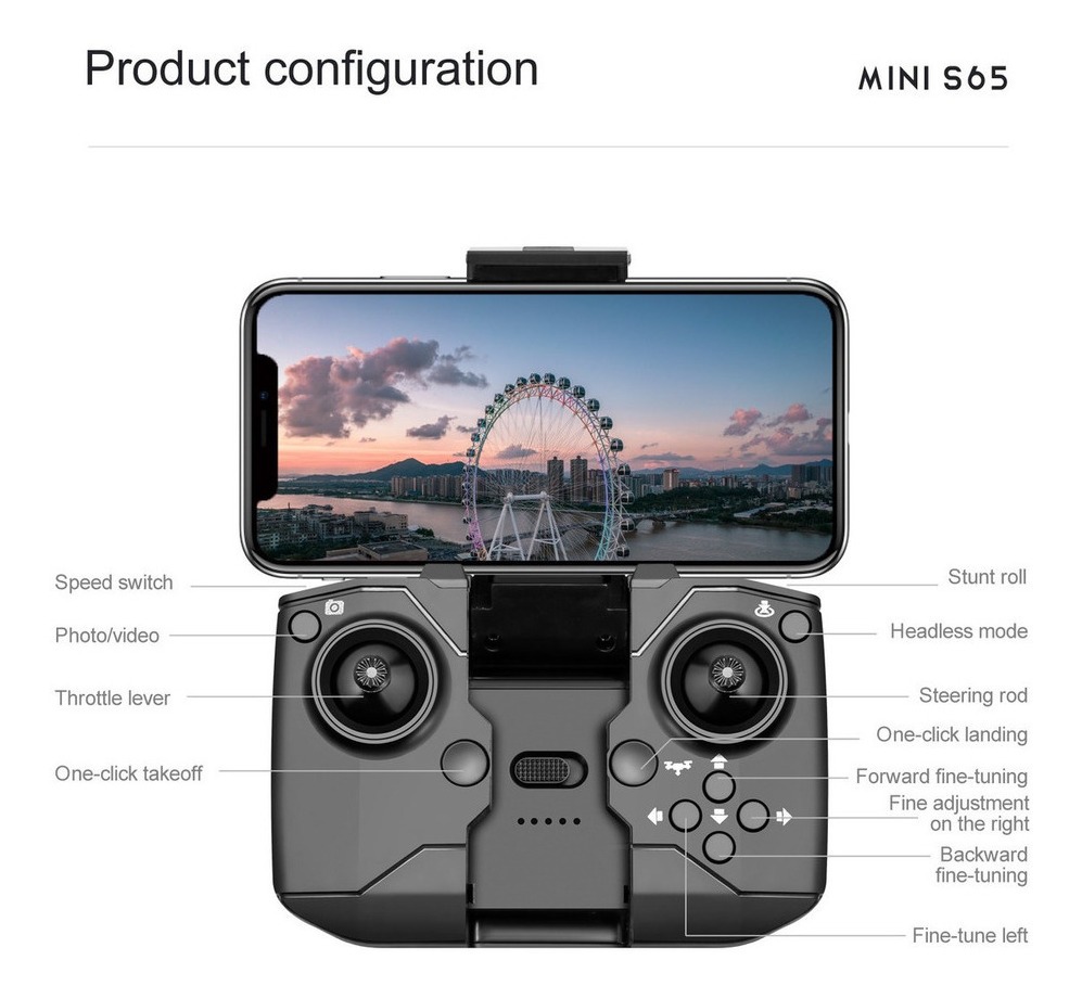 Mini Drone Rc Ylr/c S65 Com Câmera Dupla De Nível De Entrada - Imagem 8