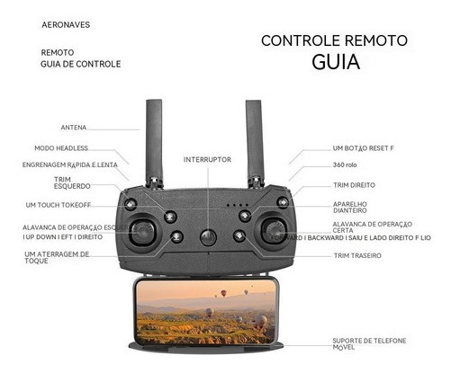 Drone E99 Pro Com 2 Câmera Aérea Hd Profissional E 2 Bateria - Imagem 9
