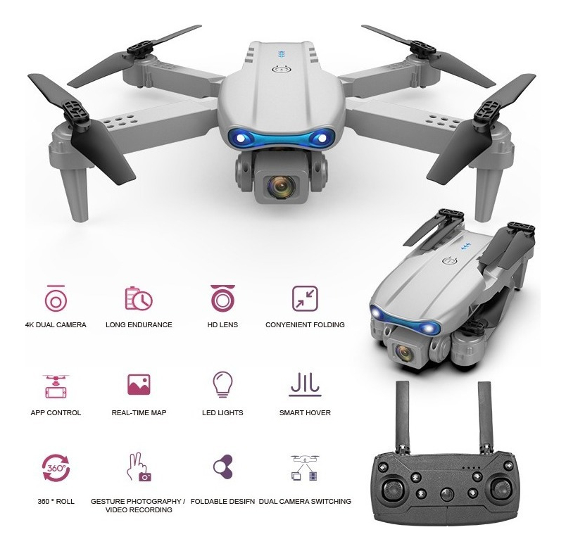 Mini Drone 4k Câmera Dupla E99 Pro Professional 2 Baterias - Imagem 2