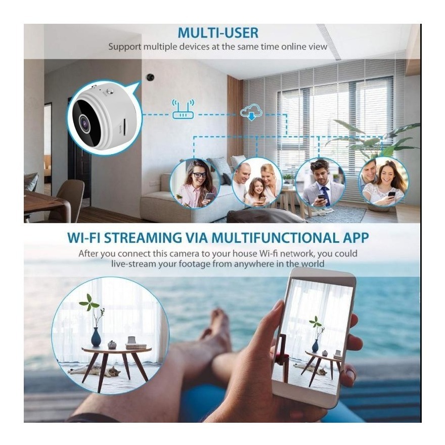 2pzas Micro Câmera Espiã Ip Wifi A9 Segurança Magnética - Imagem 15