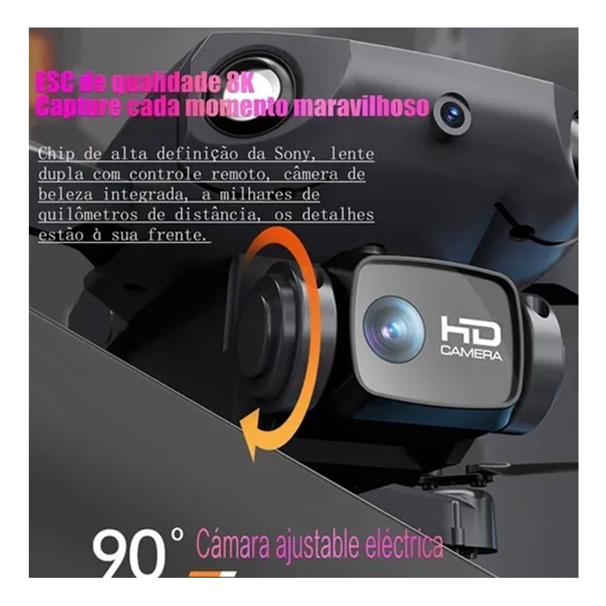 Drone Profissional Ultra Hd 8k Wifi Com Câmera Dupla - Imagem 3