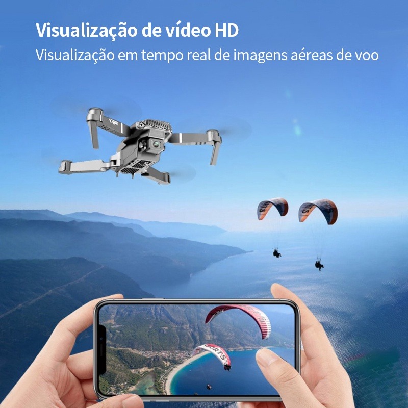 Drone Pro 4k De Alta Definição Dupla E88 4k3b Preto - Imagem 5