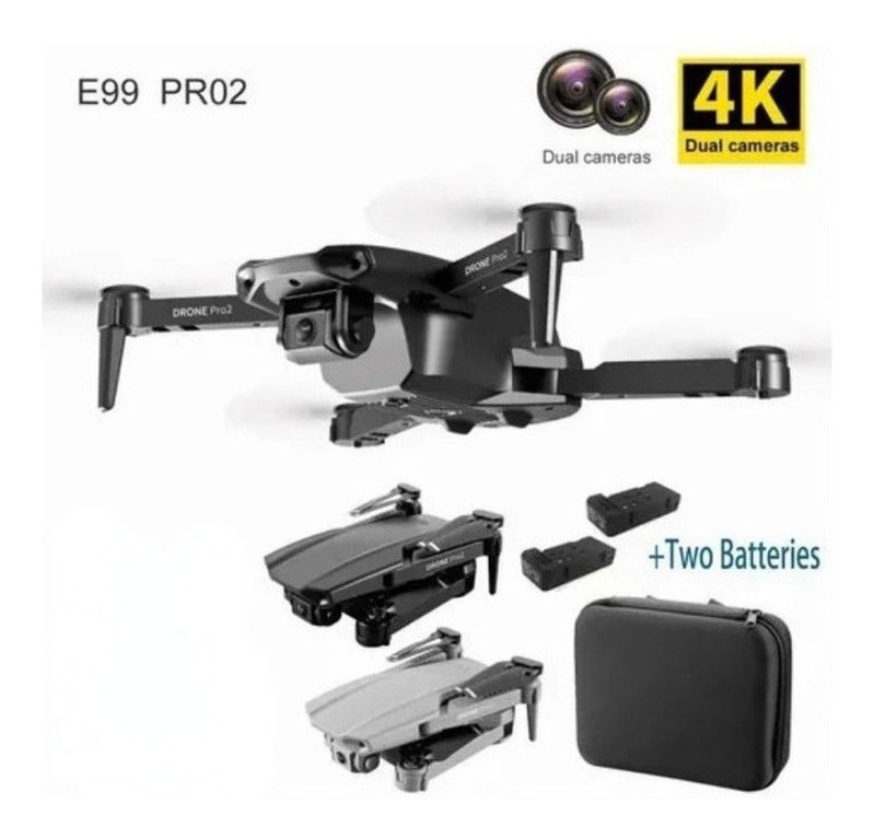 Mini Drone E99 Pro2 Professional 4k Câmera Dupla 2 Baterias - Imagem 12
