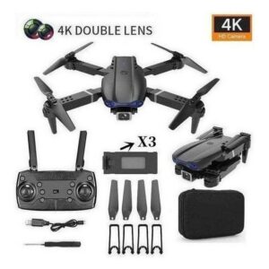 Câmera Dupla Mini Drone E99 Pro Professional 4k Com 3 Bateri