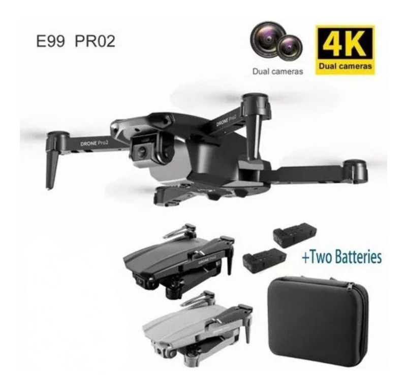 Mini Drone E99 Pro2 Professional 4k Câmera Dupla 2 Baterias - Imagem 2