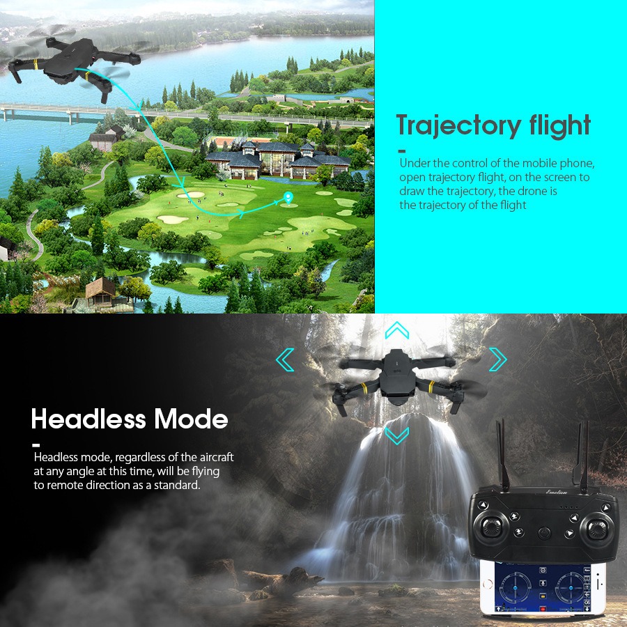 Drone E58 Com 2 Câmeras Hd 2.4ghz 3 Baterias - Imagem 4