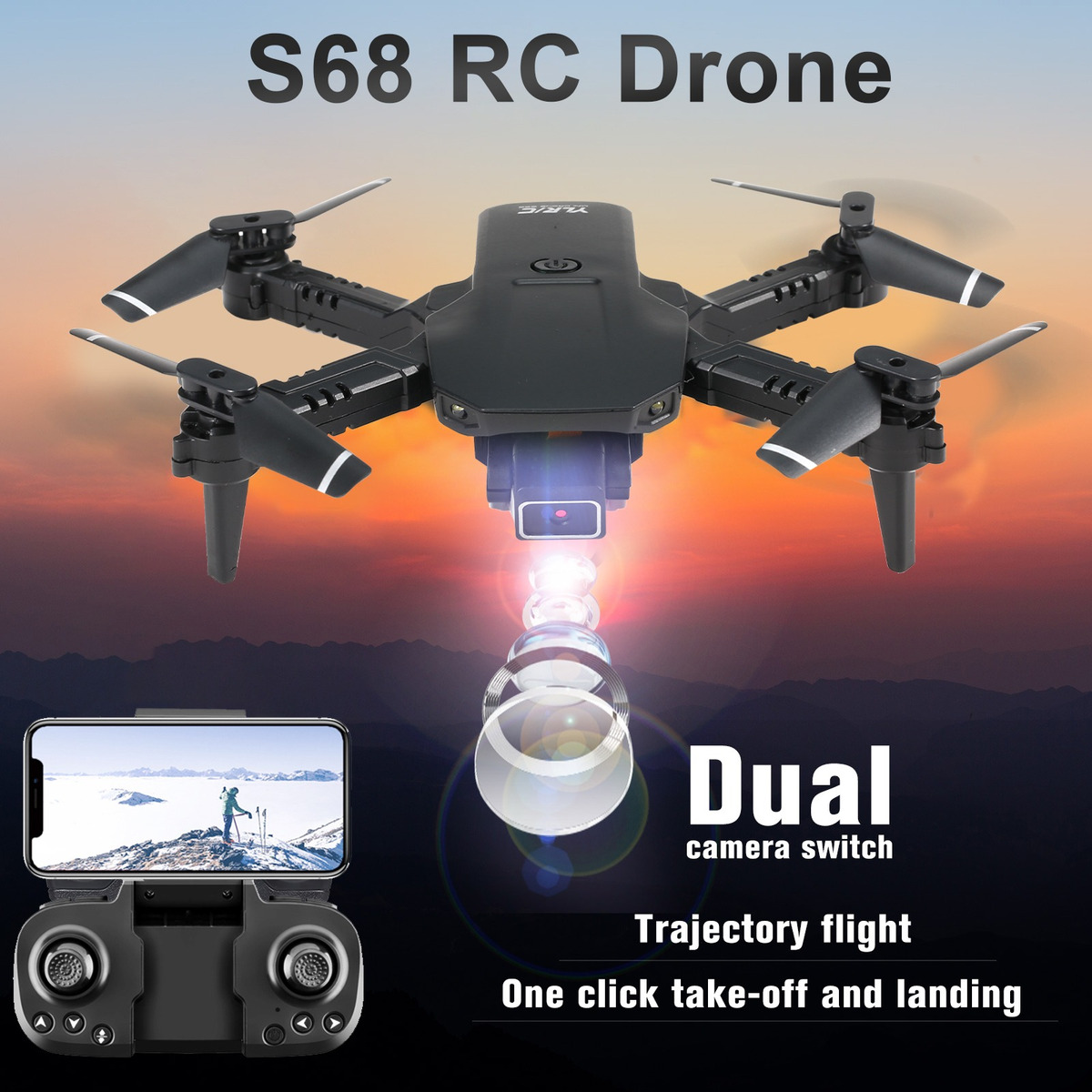 Drone Rc Com Câmera 4k Wifi Fpv Dual Camera Drone Mini - Imagem 2