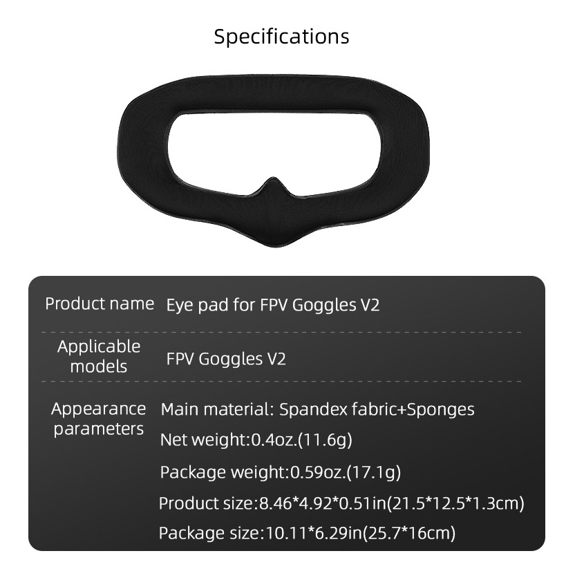 Capa De Máscara Facial Para Óculos Fpv V2 Drone Flight Glass - Imagem 8