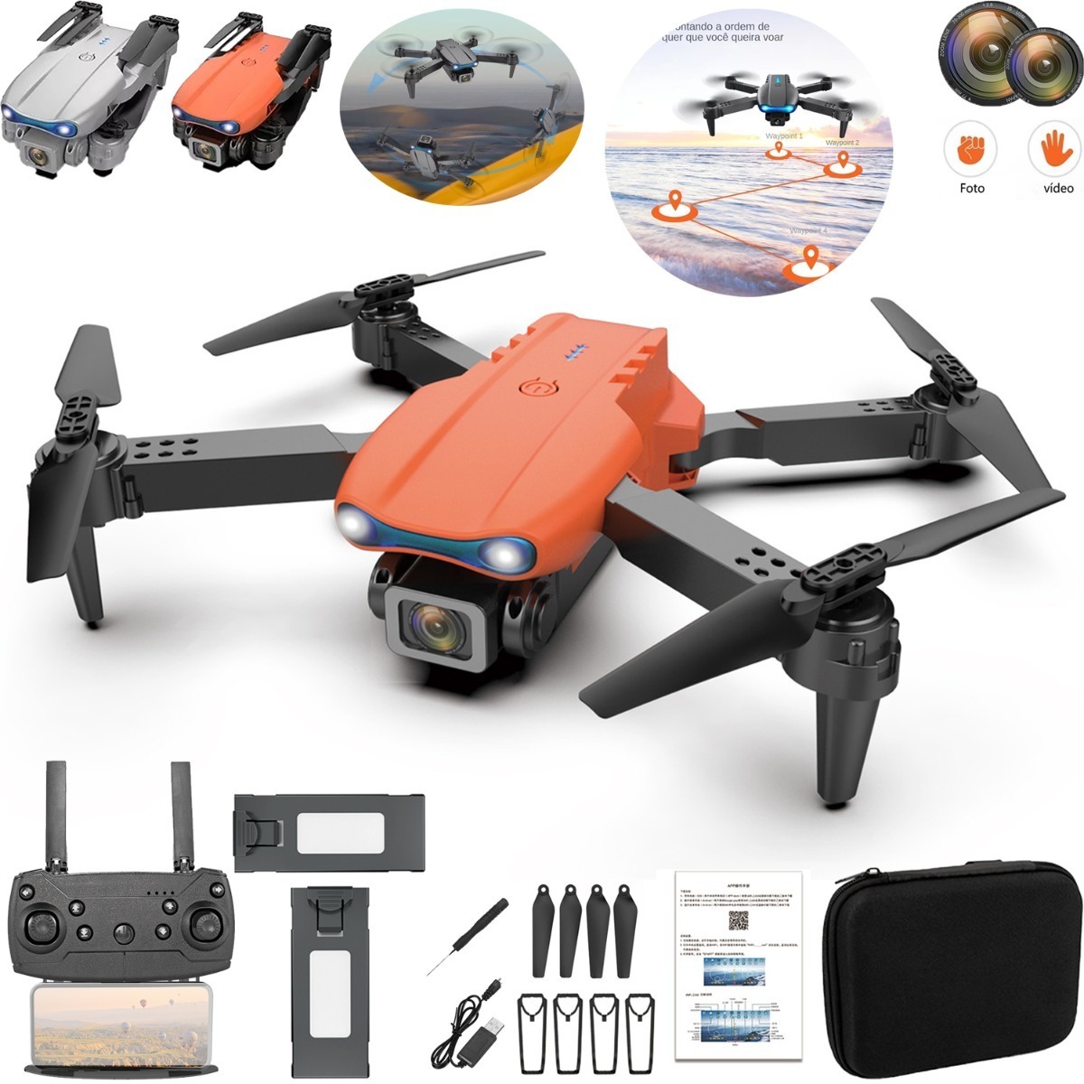 Drone E99 Pro Com 2 Câmera Aérea Hd Profissional E 2 Bateria - Imagem 15