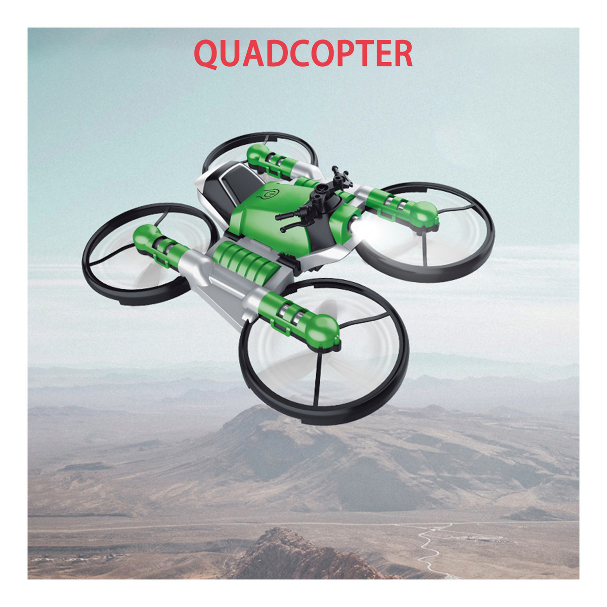 Mini Drone 2 Em 1 Para Motocicleta, Deformação Verde - Imagem 3