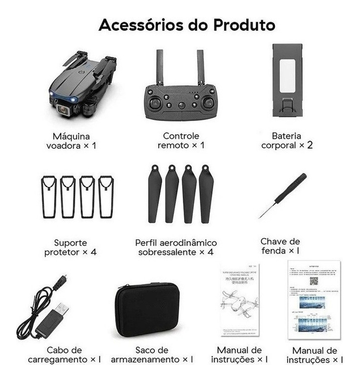 Drone 4k Câmera E99 Dupla Longa Duração Da Bateria - Imagem 9