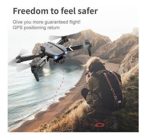 Câmera 4k Mini Drone E99 Pro Professional Com 2 Baterias - Imagem 3