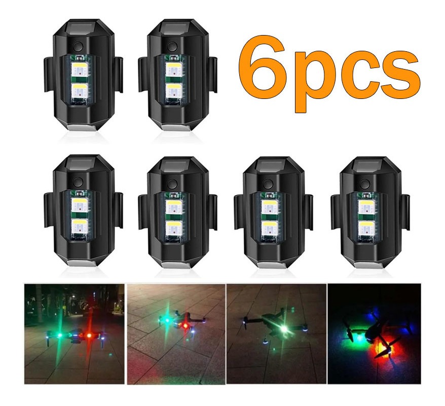 6x Luzes Estroboscópicas Para Drones, Luzes Anti-colisão