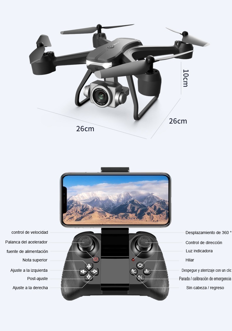 Drone 4k Profesional Hd Câmera Grande Angular Wifi Gps Drone - Imagem 8
