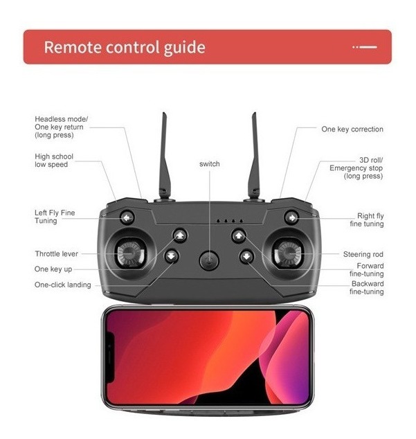 1080p Hd Uav E99 Pro2 2hd Câmera 2 Bateria - Imagem 7