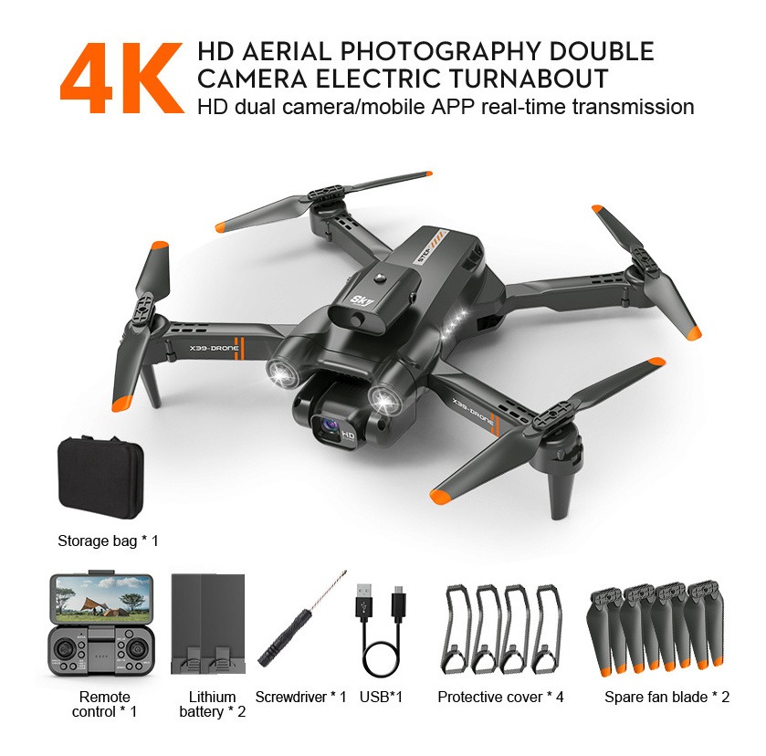 Mini Drone 4k Câmera Dupla X39 Professional 2 Baterias - Imagem 2
