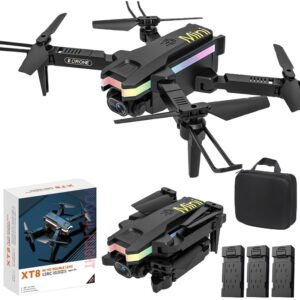 Mini Drone De Fotografia Aérea Barato Xt8 Led Rc+3 Baterias