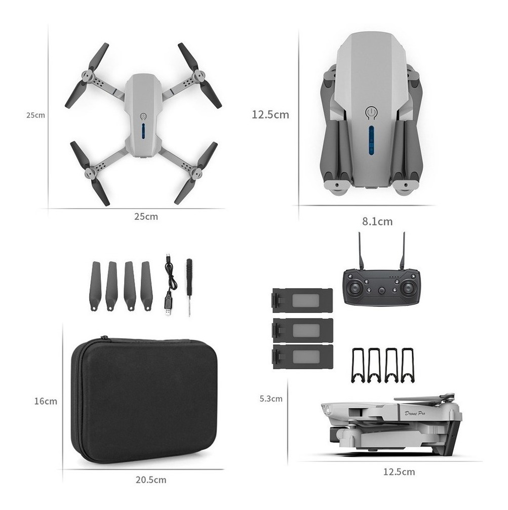 Drone E88 Pro Com Câmera Aérea Hd Profissional E 3 Baterias - Imagem 12