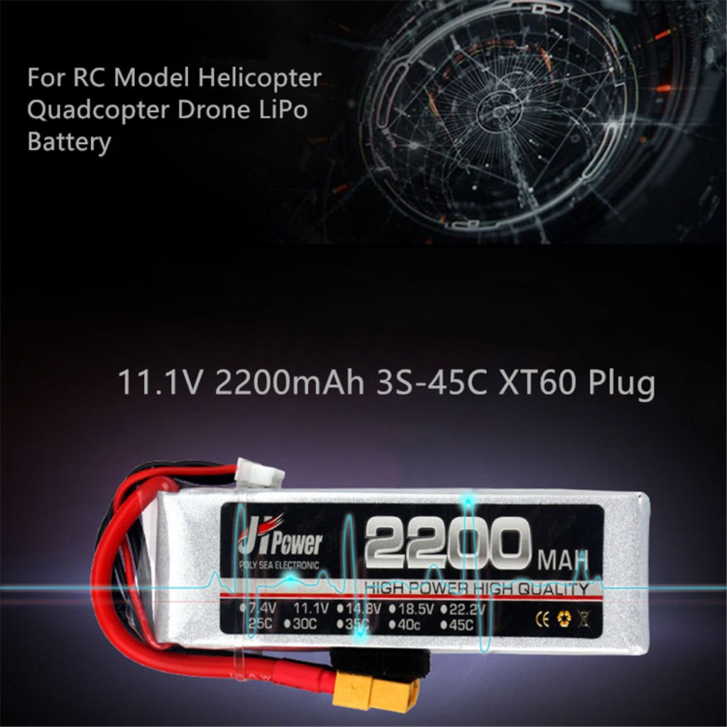 Bateria Hm Jhpower 11.1v 2200mah 3s-45c Plug Xt60 Para Rc